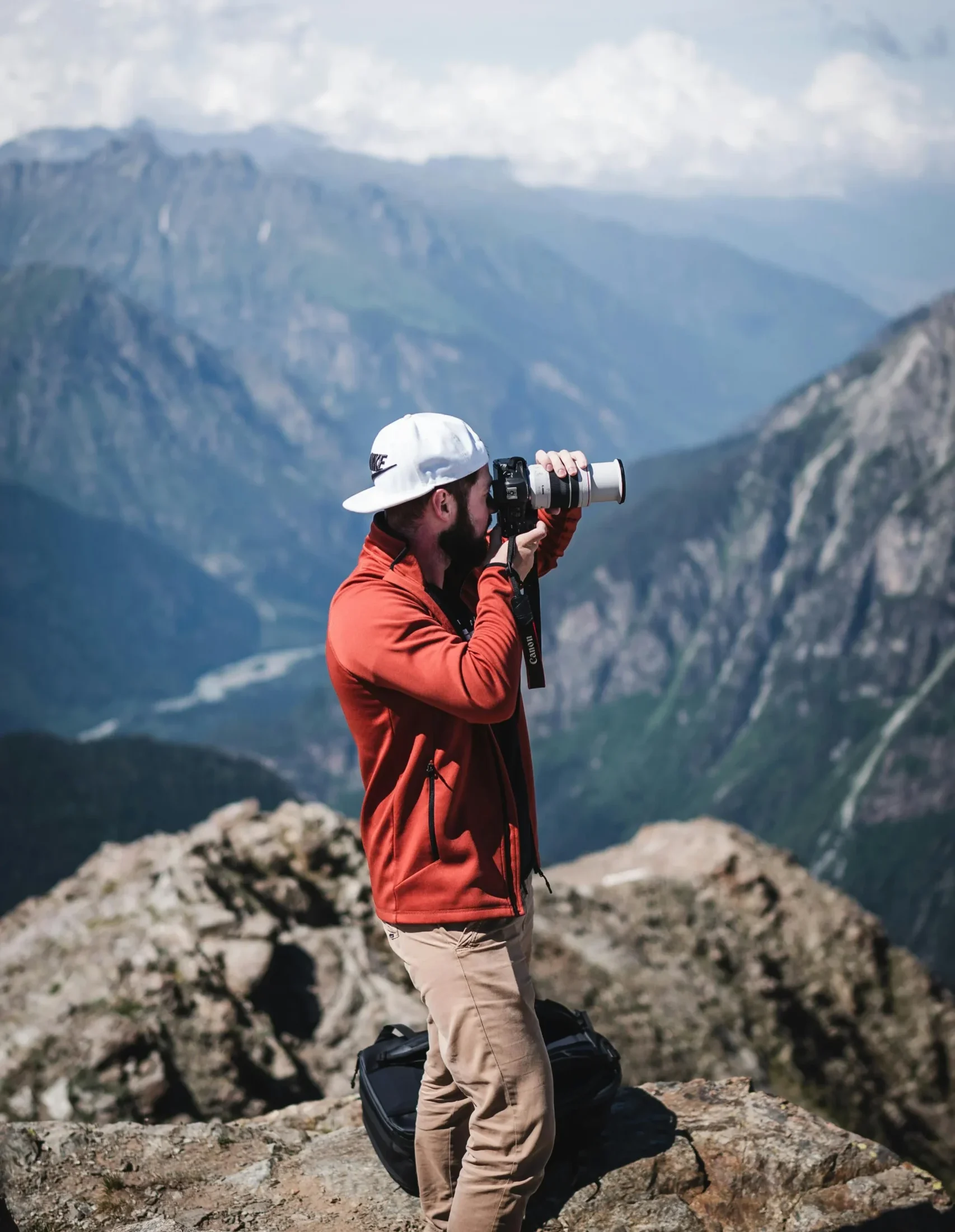 photographer in the mountains