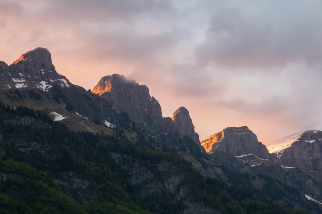 mountains at dusk